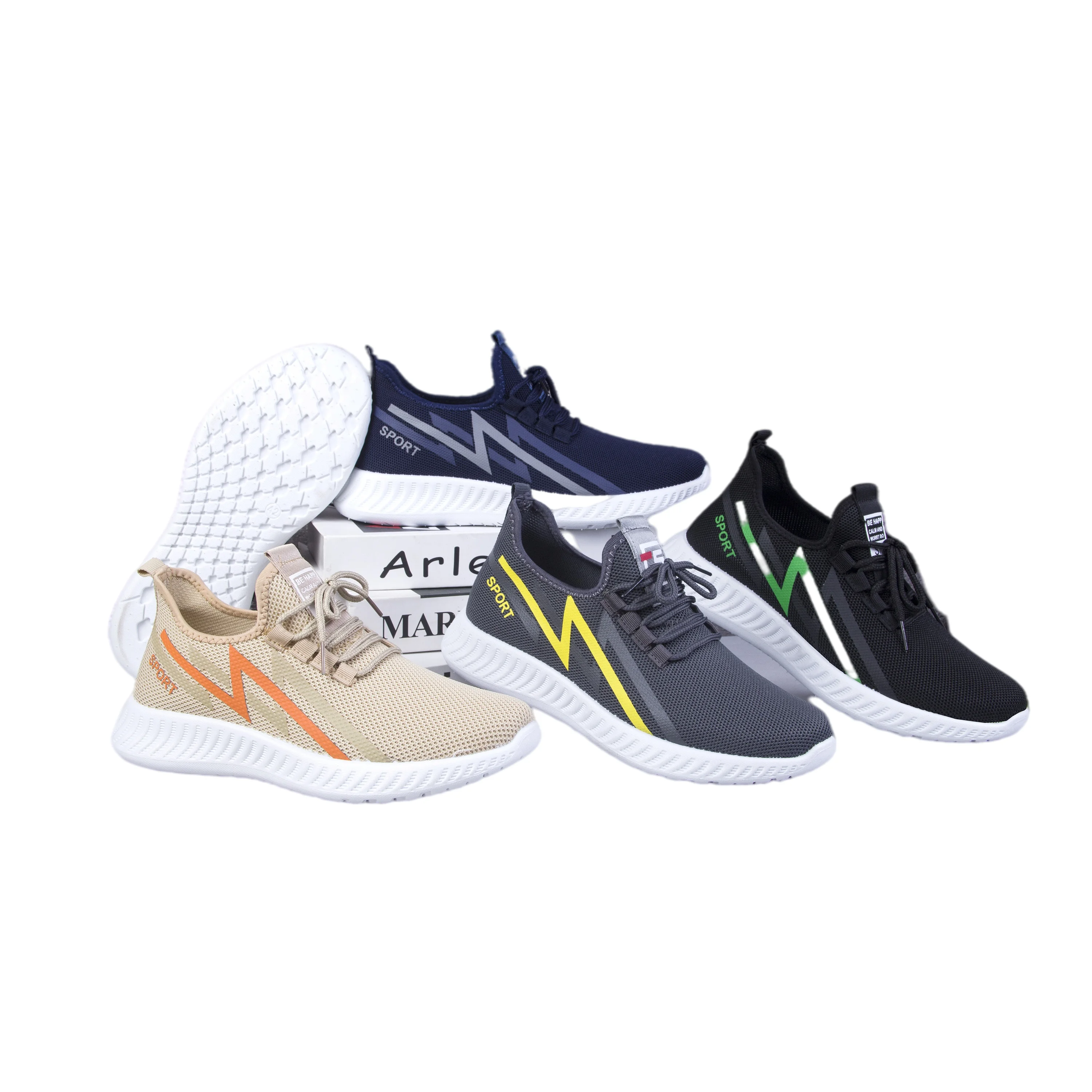 
New Arrival Spring/Autumn Stylish Cheap and good quality Wholesale Soft Bottom Flat mesh upper Slip On Outdoor sneakers for men 