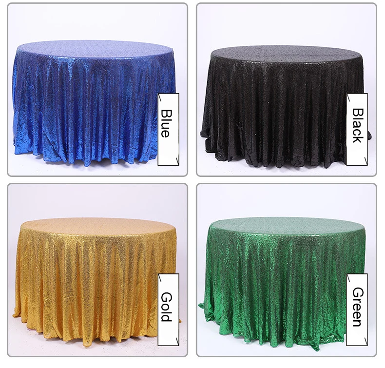 Круглая скатерть с блестками Свадебная скатерть