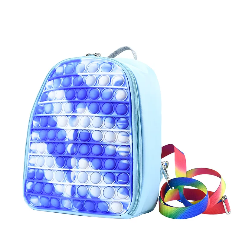 TOYSRUNNER Kids School Pop Fidget Up Backpack Silicon Simple School Bag Purse Medium Sensory Toy Backpack Pop