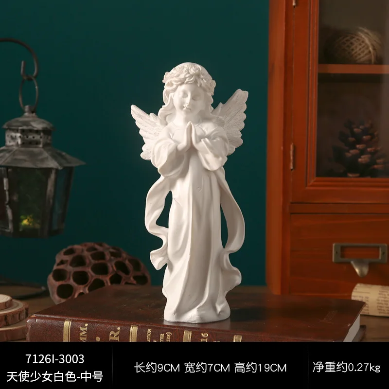 Simple Luxury Office Nordic Girl Prayer Angel Sculpture Model Room Crafts Decoration