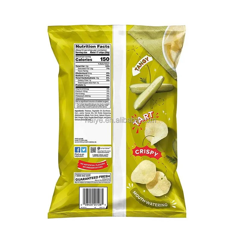 Custom Printed Snack Food Packaging Plastic Back Sealing Bags Shrimp Strips Crackers Potato Chips Crisp Popcorn Packaging Bag