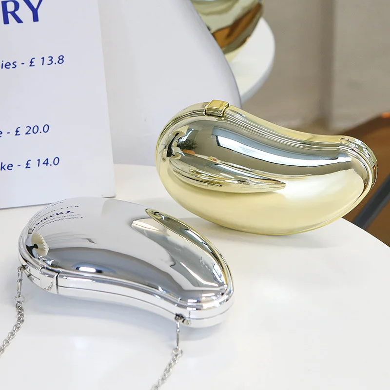 Fashion Evening Clutch Purse Mango shape Acrylic Hobo Bag Elegant Marble Handbag for Wedding Cocktail Party