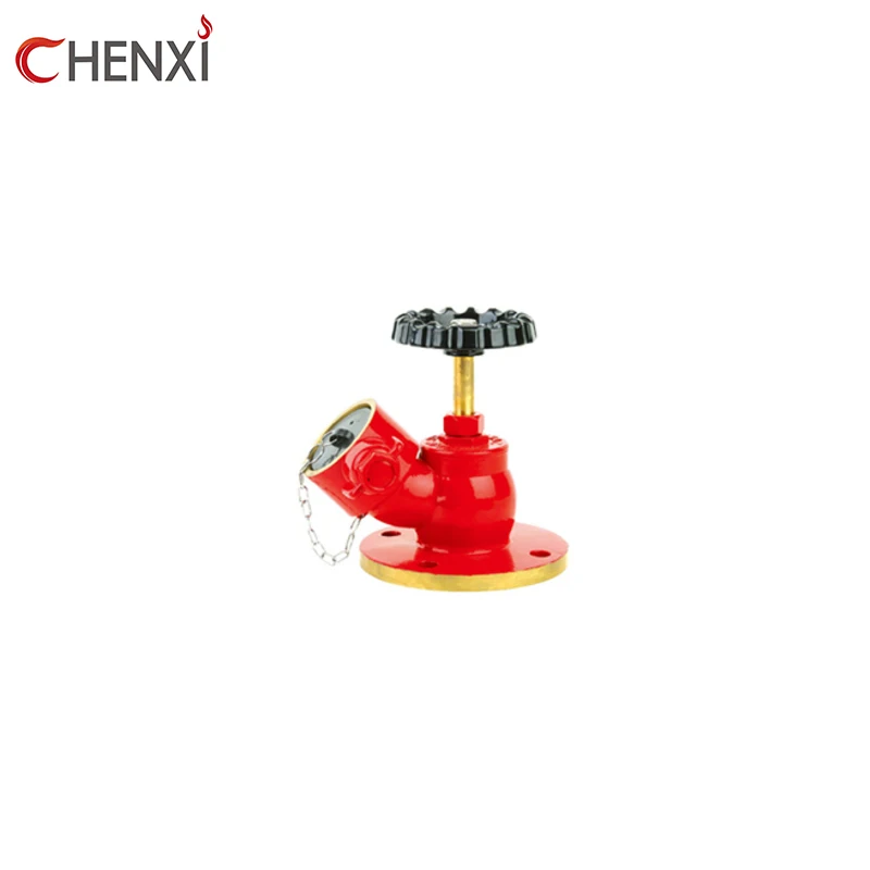 Flanged or threaded brass oblique type fire landing valve 2.5 inch 2 inch with handwheel