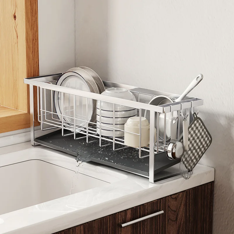 Multi-functional Stainless Steel Kitchen Rack for Bowls Dishes Cutlery Plates Storage Holders Racks