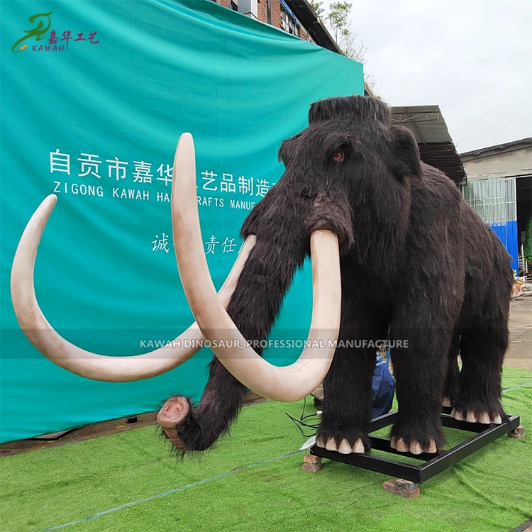 Kawah Factory Realistic Animatronic Mammoth Model Animatronic Mammoth Statue Animals for Forest Park