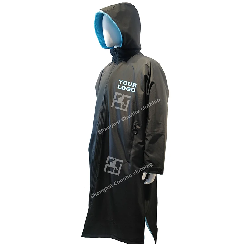 New trend Waterproof Winter outdoor warm wool poncho surf changing robe for adult