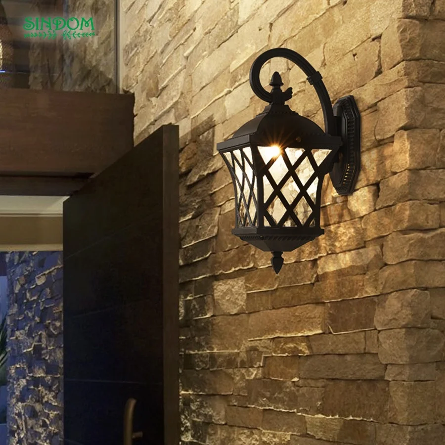 Sindom Classic Style E27 Garden Outdoor Aluminium Wall Light