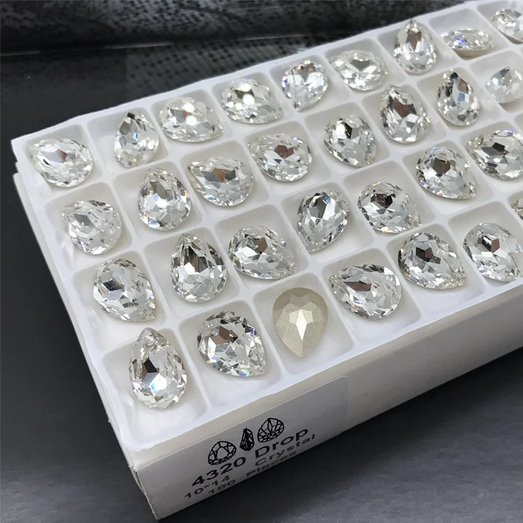 k9 quality 13*18mm fancy glass stones tear drop crystal for jewelry making