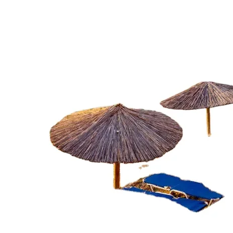 Factory Direct Natural Color Hawaii Hula Tiki Artificial Straw Thatched Outdoor Beach Umbrella