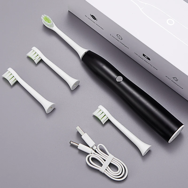 Wholesale USB Fast Charge Rechargeable 4 Heads Luxury Health Sonic Smart Electric Toothbrush for Adults