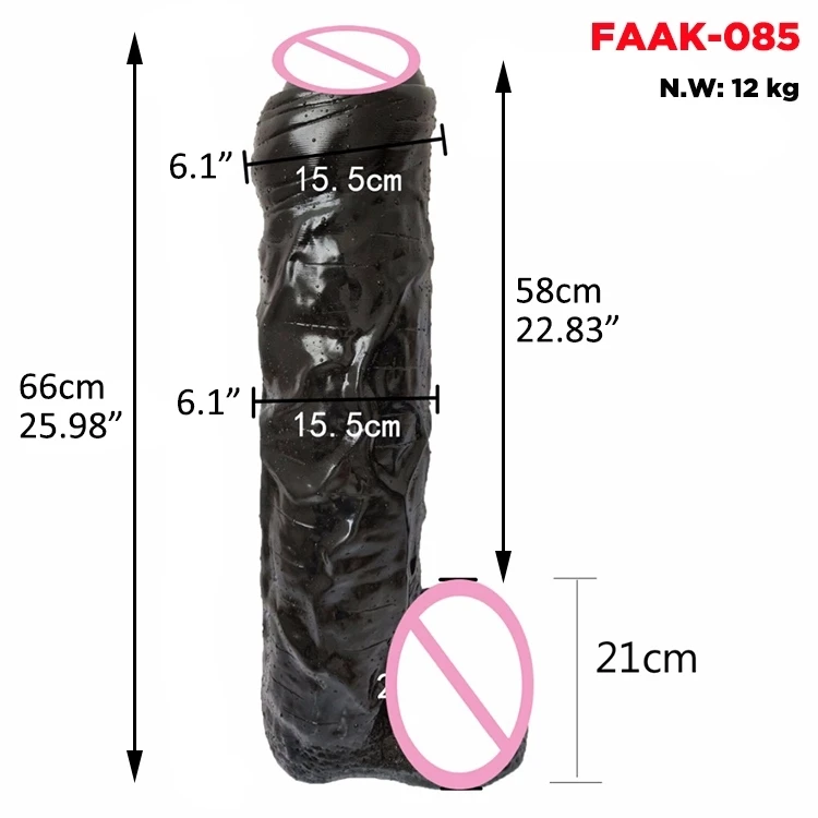 66cm 25.98 inch flesh black big dildo giant plug anal rubber penis FAAK sex shop 15.5cm 6.1 inch diameter dildos gigantes