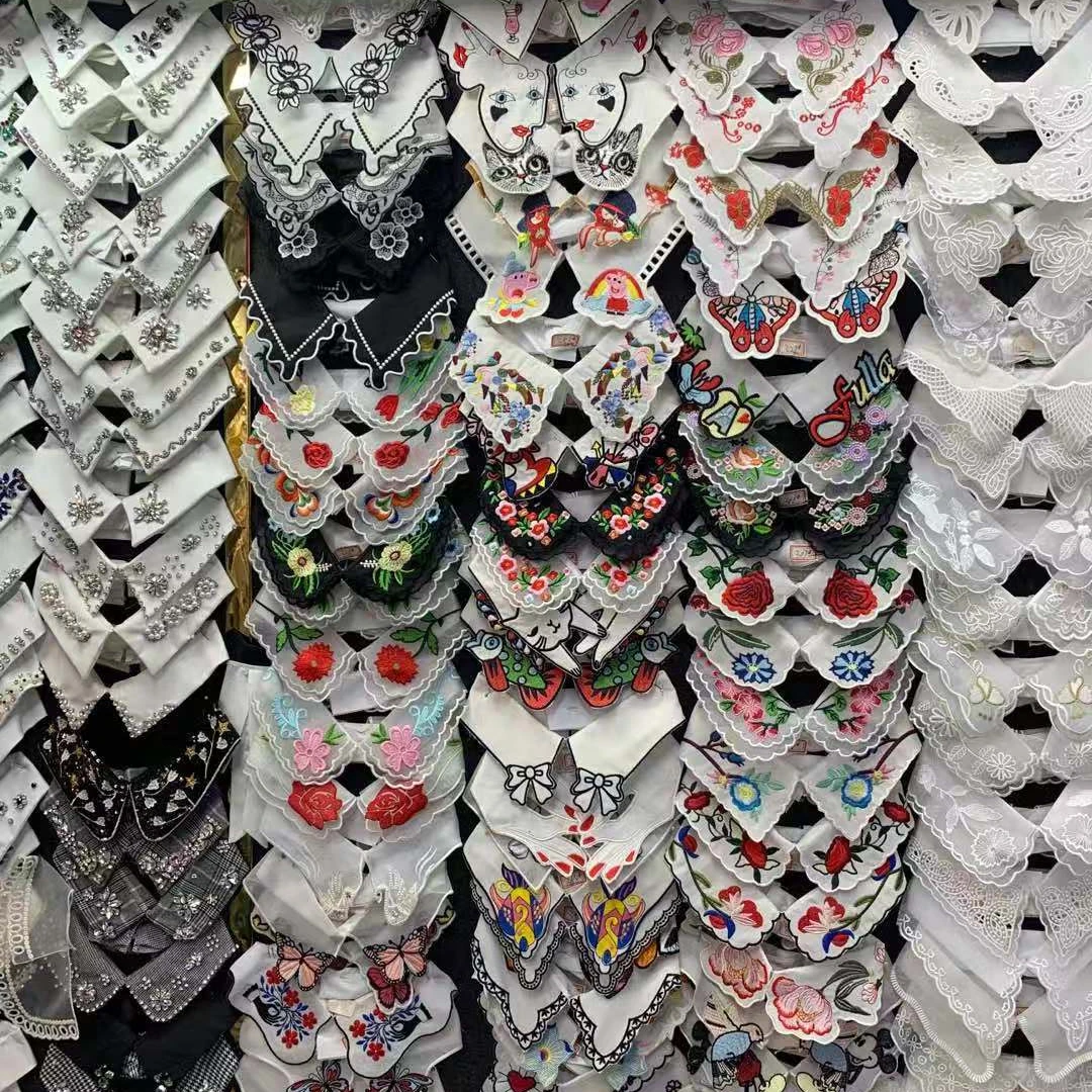 2021 new arrival Fashion embroidery cotton Neckline Collar With Beads/pearl