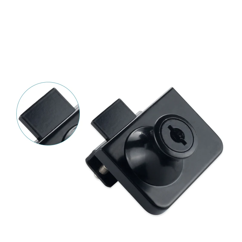 Single or Double Door Glass Cabinet Lock for Shopping Mall Display Mobile Counter Hotel Showcase-Sliding Glass Door Lock