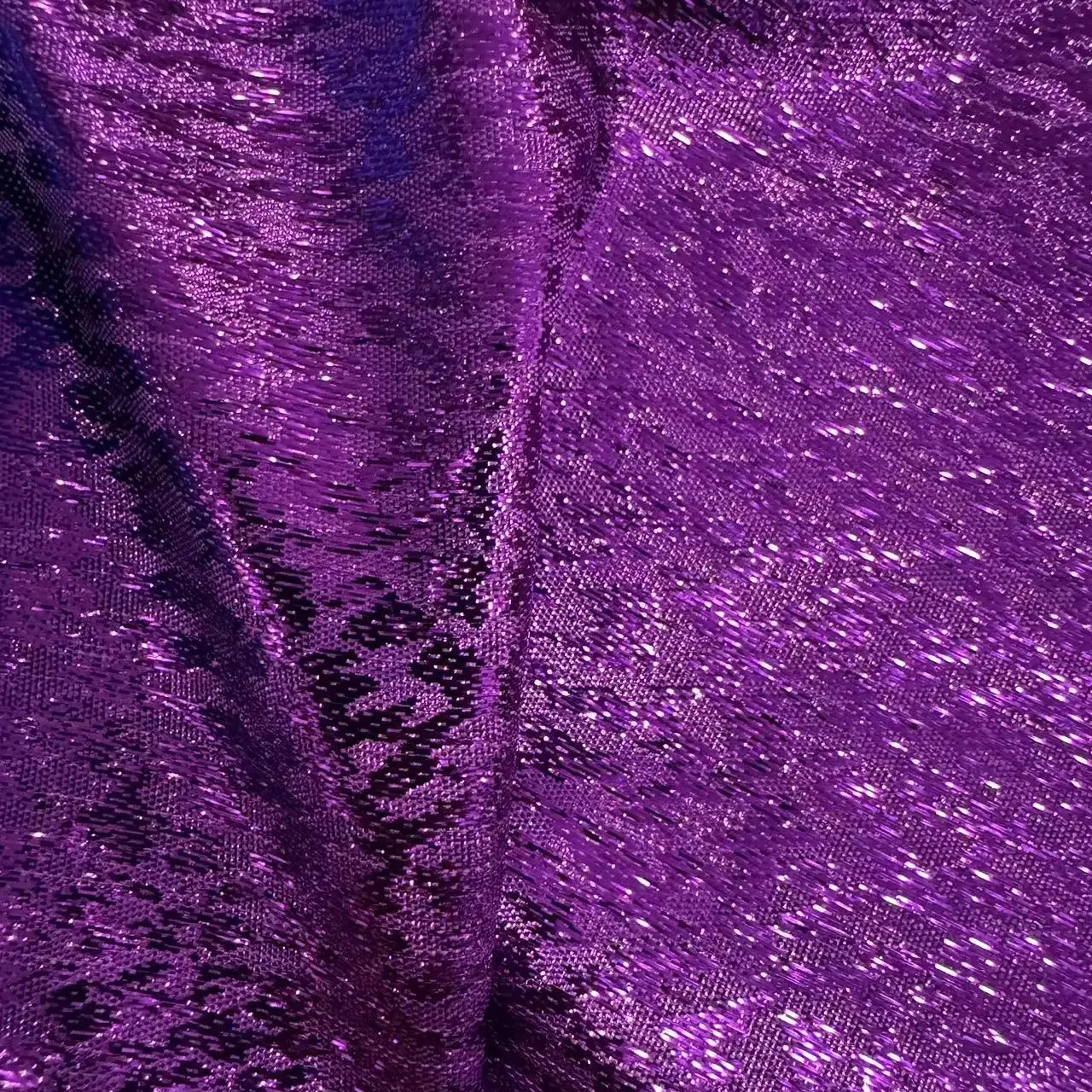POLYESTER LAME FABRIC METALLIC PURPLE COLOR FOR DRESS