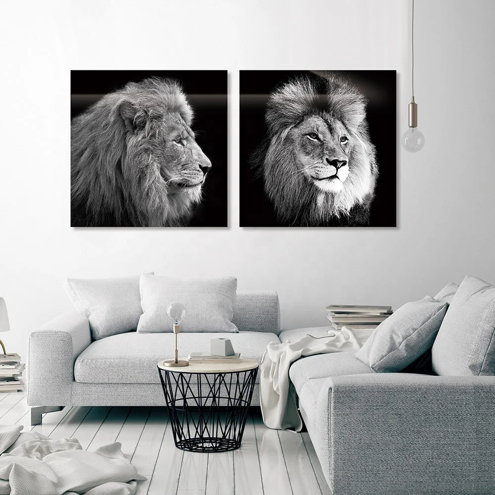 Best Selling Crystal Clear HD Animal Lion Acrylic Wall Art Prints Canvas Art Frameless Acrylic Painting Oil Painting for Bedroom