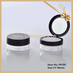 Wholesale custom round matte black flip cap 20g loose powder cosmetic sifter Jar
