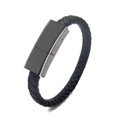 EONLINE Outdoor Portable Leather Mini Micro USB Bracelet Charger Data Charging Cable Sync Cord For Android Type-C Phone Cable