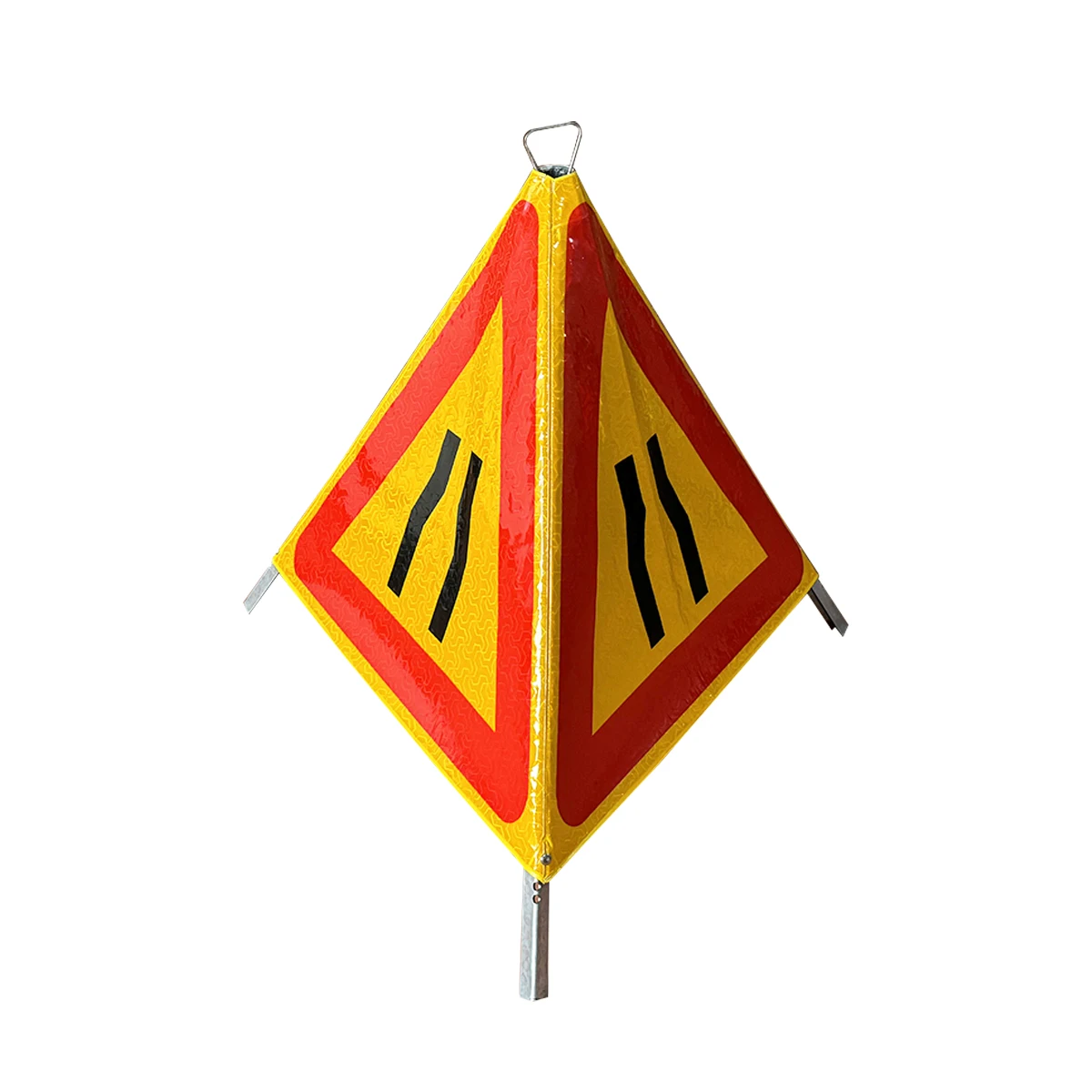 Custom Warning Symbol Reflective Portable Triangle Folding Traffic Pyramid Tripod Sign Stand