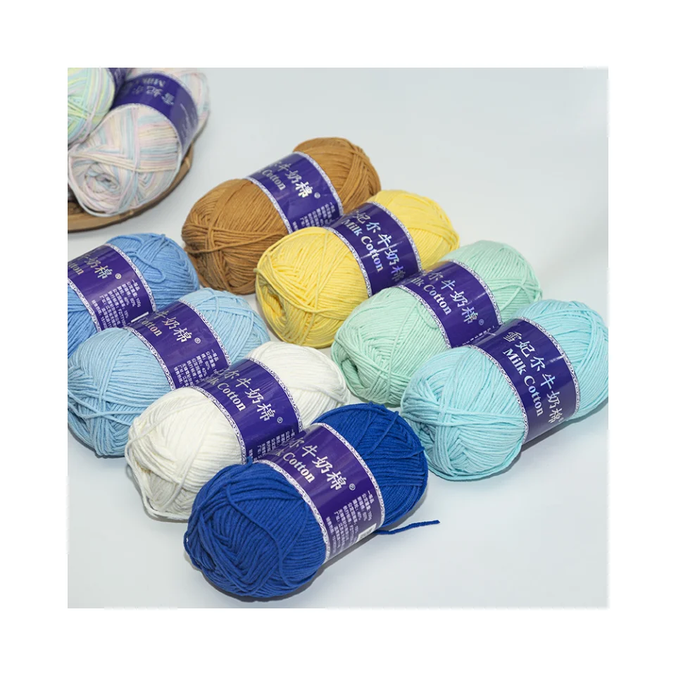 Wholesale Various Colors Hand Knitting Baby Yarn Bulk 5ply 100g Milk Cotton Yarn for Crochet