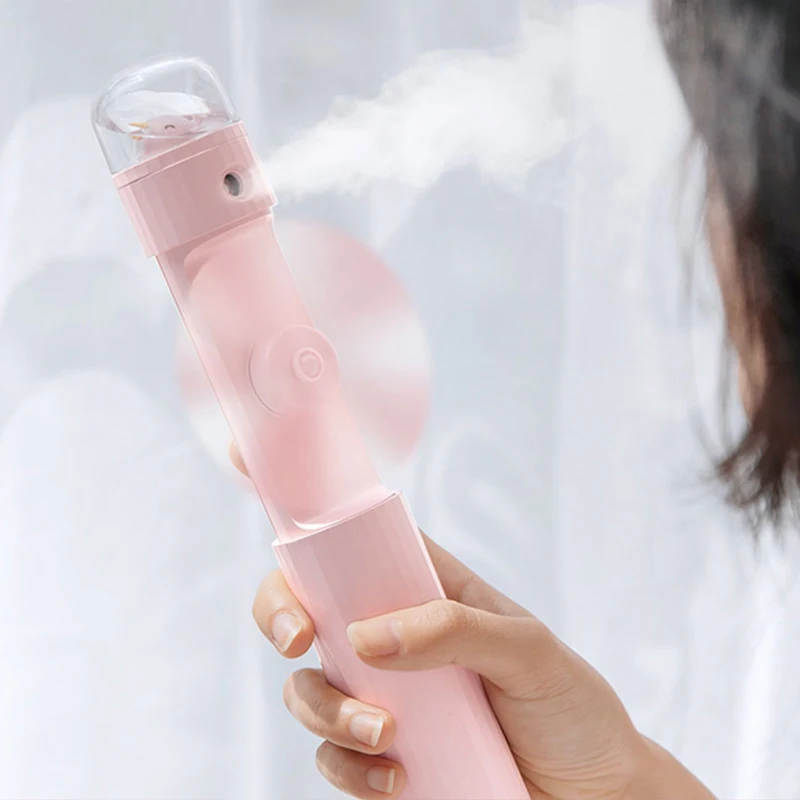 Battery Portable Water Spray Mist Fan Electric Usb Rechargeable Handheld Mini Fan Cooling Air Conditioner Humidifier Fan