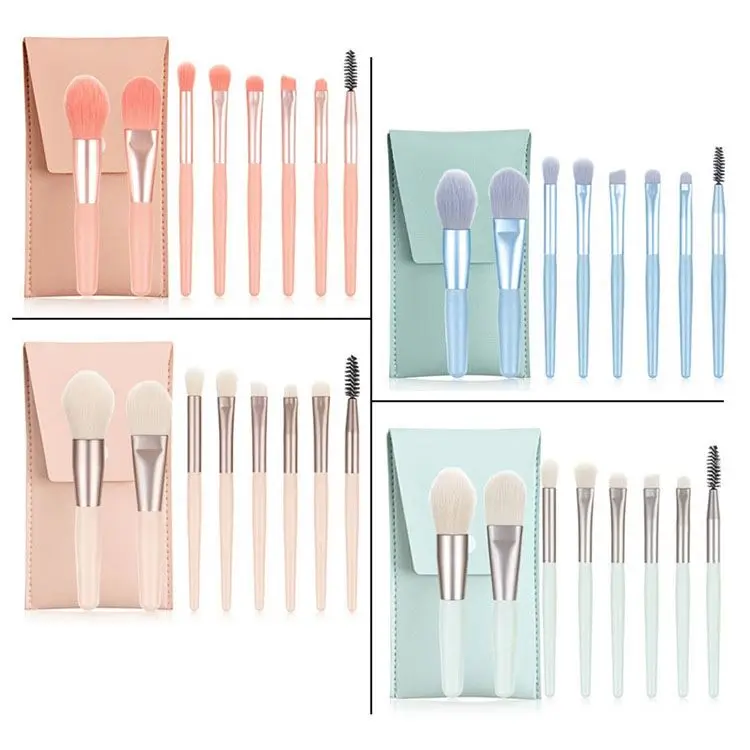 8 шт., мини-кисти для макияжа, с пластиковой ручкой