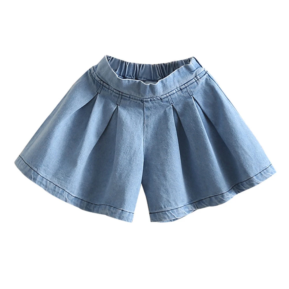 
What&why custom baby girl summer loose cotton denim shorts 