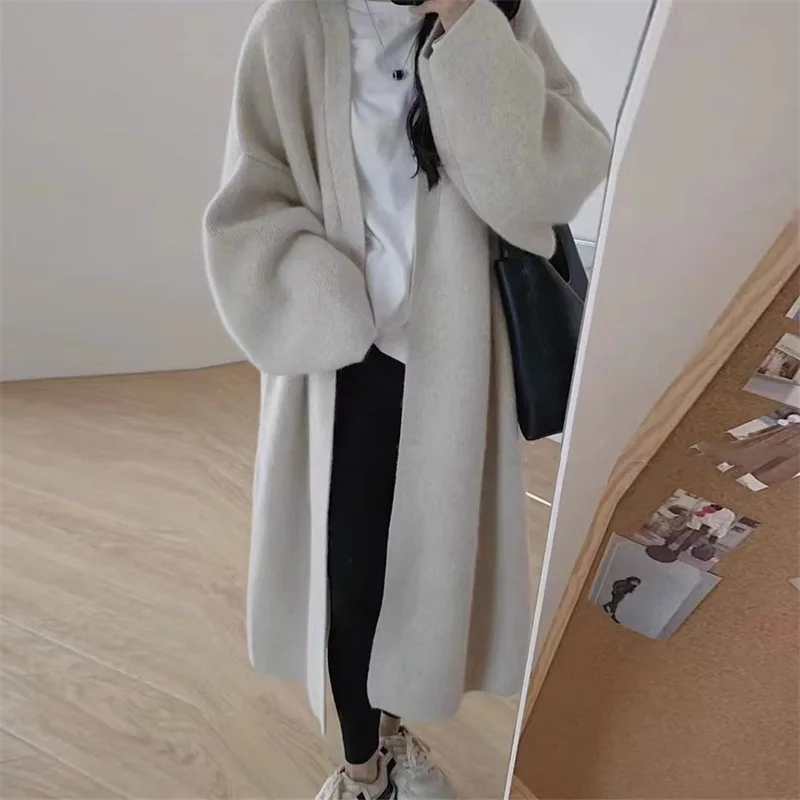 Factory Custom Knitwear Jumper Organic Wool Coats Shawl Collar Loose Cardigan Alpaca Sweaters Coat