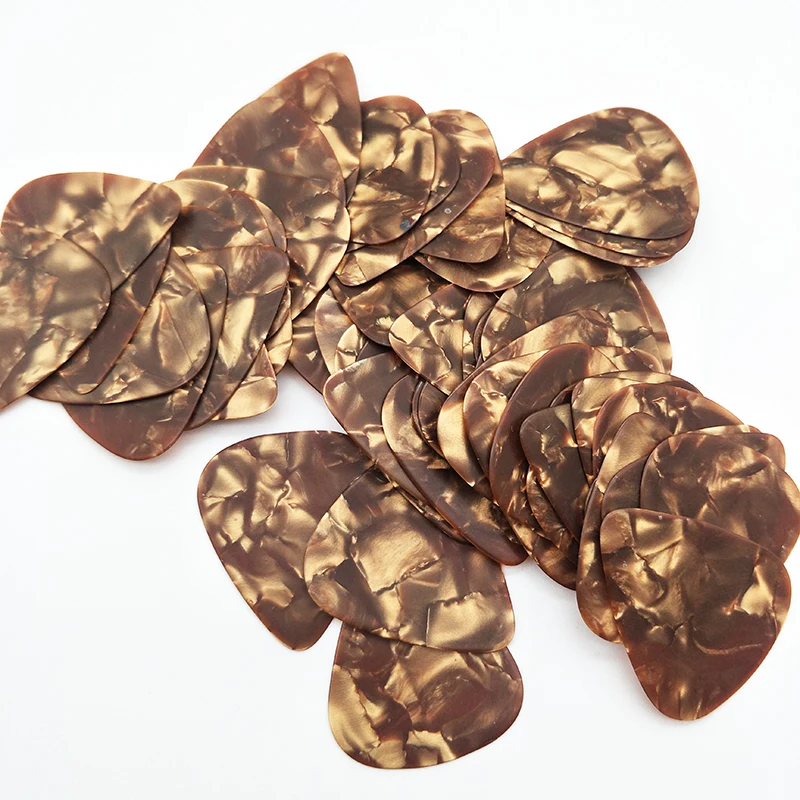 Blank or Custom Logo Celluloid Guitar Picks MOQ 500pcs thickness Pearl Brown Plectrums 0.46mm/0.71mm/0.96mm Gauge