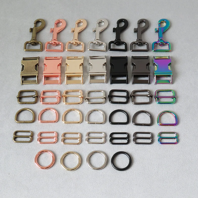 Strap Belt Loop Dog Collar Leads Clasp Hardware 25mm Metal D Ring Buckle Carabiner Hook For Bag Backpack