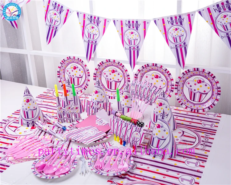 90 Pieces Custom Disposable Tableware Set Birthday Party Supplies Party in a Box