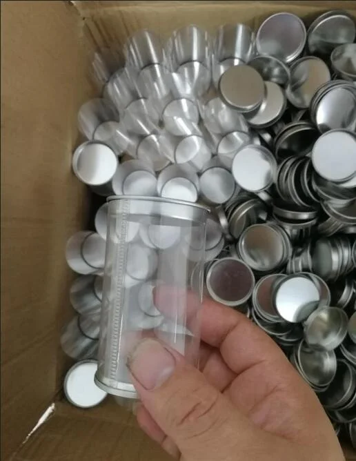 SN 02 2023 amazon FBA service private label custom tin box beauty makeup sponge case without sponge pvc cylinder container