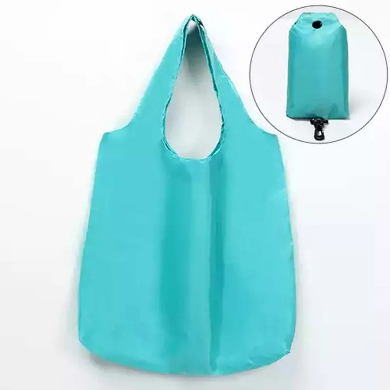 Factory Custom Eco Bag Nylon  Shopping Bag Recycled Polyester Foldable Grocery Shopping Bag With Pouch