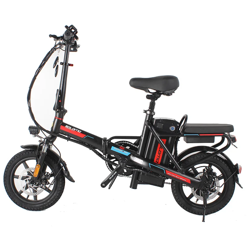 2021 Wholesale 14 Inch 48V 10AH 300W Thick Disc Brake Foldable Electric City Bicycle Fashion Custom Ebike