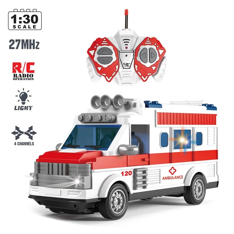 4 Channel Remote control ambulance toy model ambulance 1:30 rc car toy with light