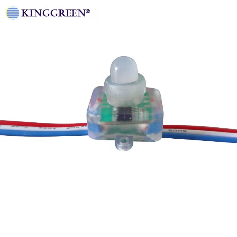 Shenzhen factory supply square type 12mm DC5V input WS2811IC addressable RGB pixel LED string light 50pcs per string IP68