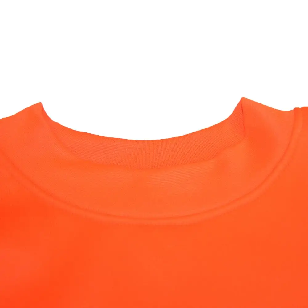 New Men High VIS HI VISIBILITY Work Fleece SWEATSHIRT Fluoresent Orange