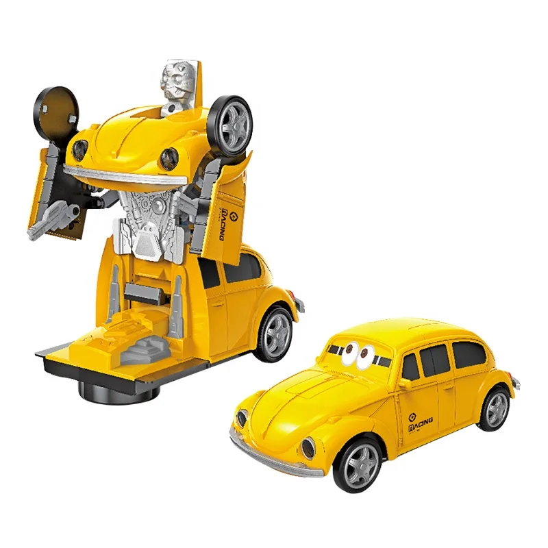 Deformation Robot Bump &go Car Toys Mini 2-in-1 Transform Robot Toy for Boy
