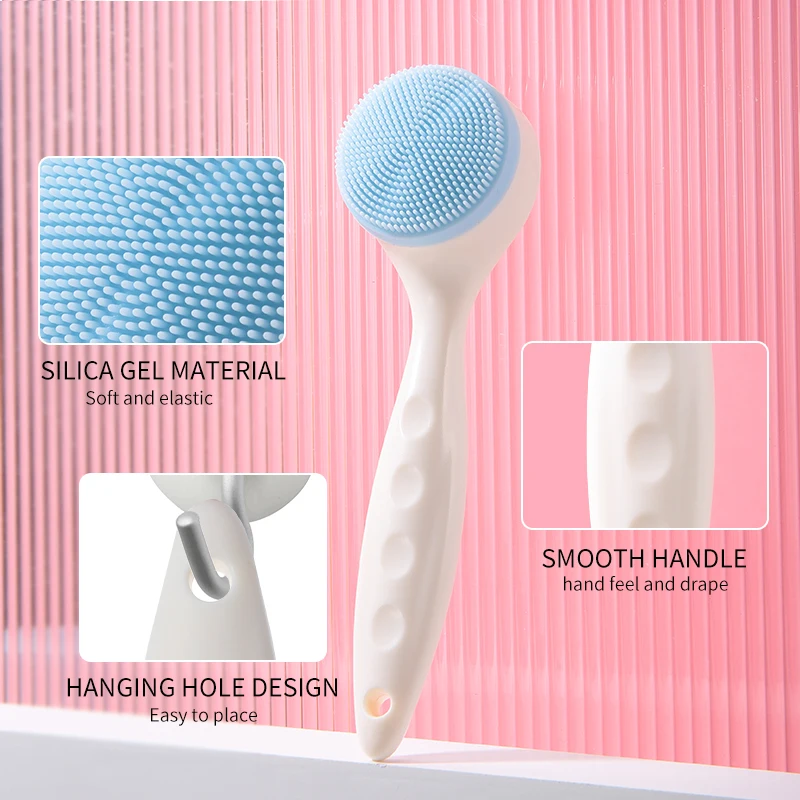 LMLTOP Beauty Skin Care Face Deep Cleaning Brush Double-sided Head Facial Cleansing Brush C0362 Manual Dual Face Wash Brush