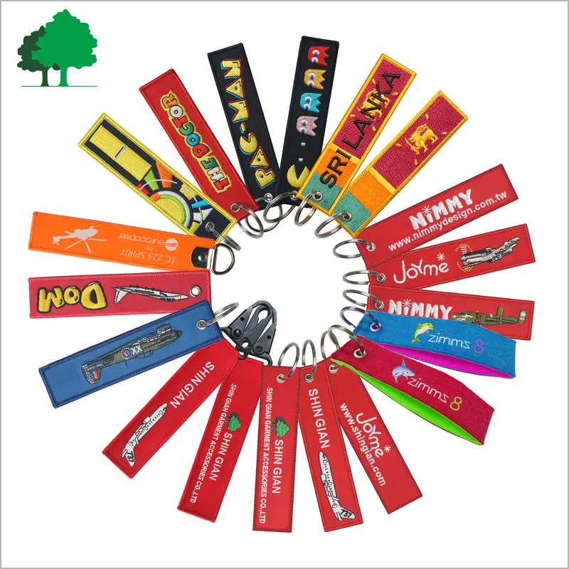 Customization Twill Embroidery Keychain