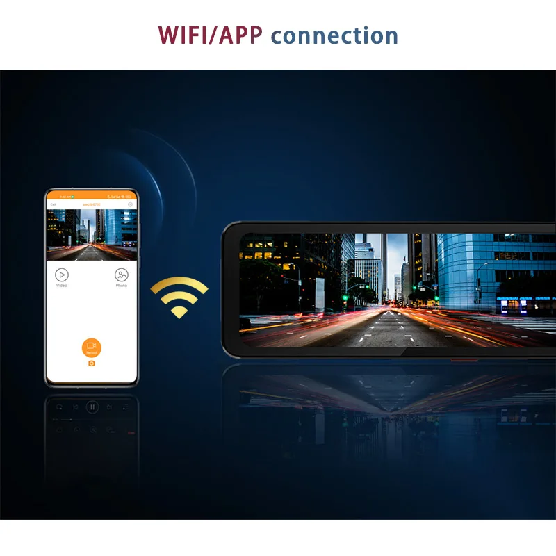 H8 Car Camera Dash Cam Front Rear 4K 2K Rearview Mirror With GPS WIFI Car Black Box