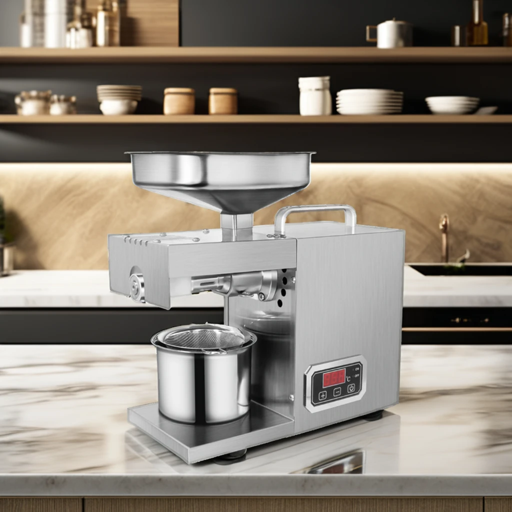 MJ 3 kg/h Mini Home use Oil Presser Small 600W Stainless Steel Peanut Sesame Sunflower Cocoa Seeds Oil Press Machine 501S