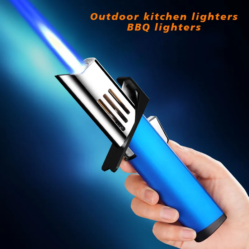 Customized Logo Vintage Design Innovative Multi-Purpose Outdoor Survival Cigar Torch Lighter Refillable Metal Candle BBQ