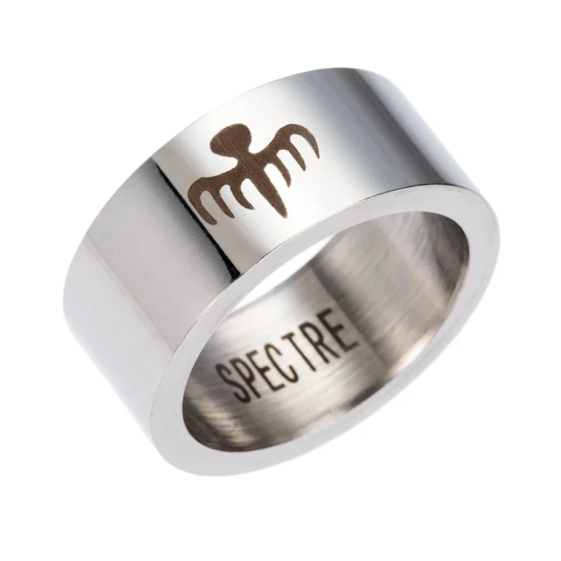  Оптовая продажа с фабрики кольцо в виде призрака Джеймс Бонд 007 из нержавеющей стали серебряные мужские украшения
