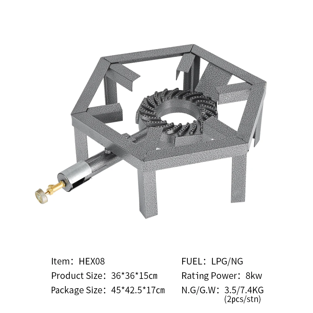 BBQ Cooking Iron Stove Light Weight With Cast Iron Burner Garden Grill