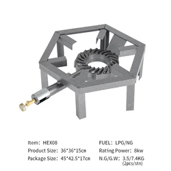 BBQ Cooking Iron Stove Light Weight With Cast Iron Burner Garden Grill