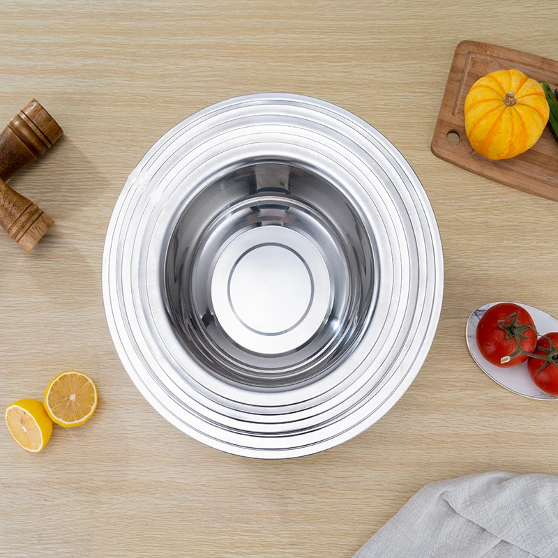 Wholesale Mixing Bowl Kitchenware Stainless Steel Mixing Deep Salad Bowl Set Washing Vegetables And Fruit Basin