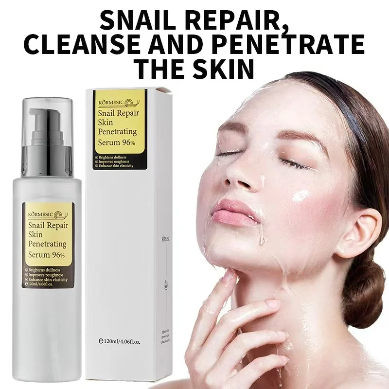 KORMESIC 96% Snail Secretion Extract Face Serum Oem Hyaluronic Acid Skin Repair Serum Green Tea Azelaic Acid Peptides Facial Use