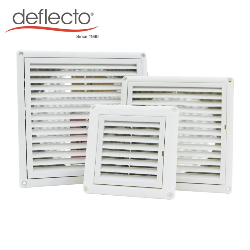 White Square Plastic HVAC Ventilation Outlet with Louver Frame and Filter Air Conditioning Disc Cover for Dryer Ducts