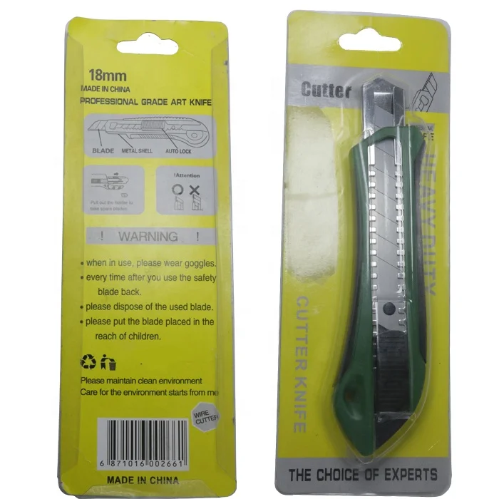 Heavy Duty 18 mm Blades Auto Lock Industrial Knife Cutter