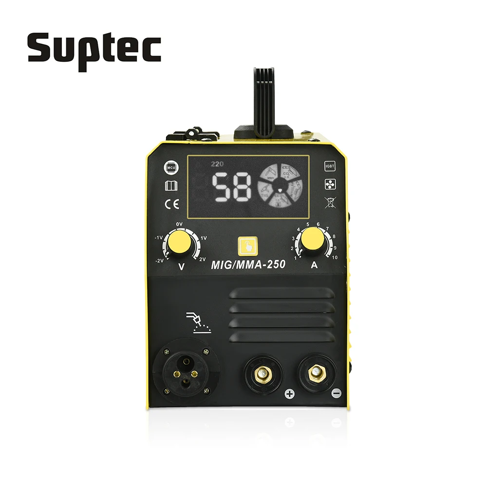 SUPTEC Inverter Igbt 1kgs Wire Gas Gasless 130 Mig Welder with Lcd